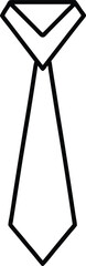 necktie icon line art vector illustration on transparent background	
