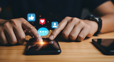 Person Interacting with Social Media on Smartphone