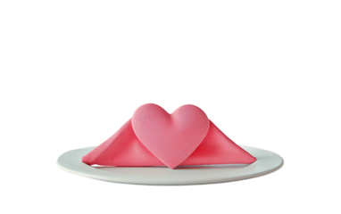 Elegant depiction of a Valentine-themed table arrangement in minimalist style emphasizing love and simplicity isolated on transparent background PNG