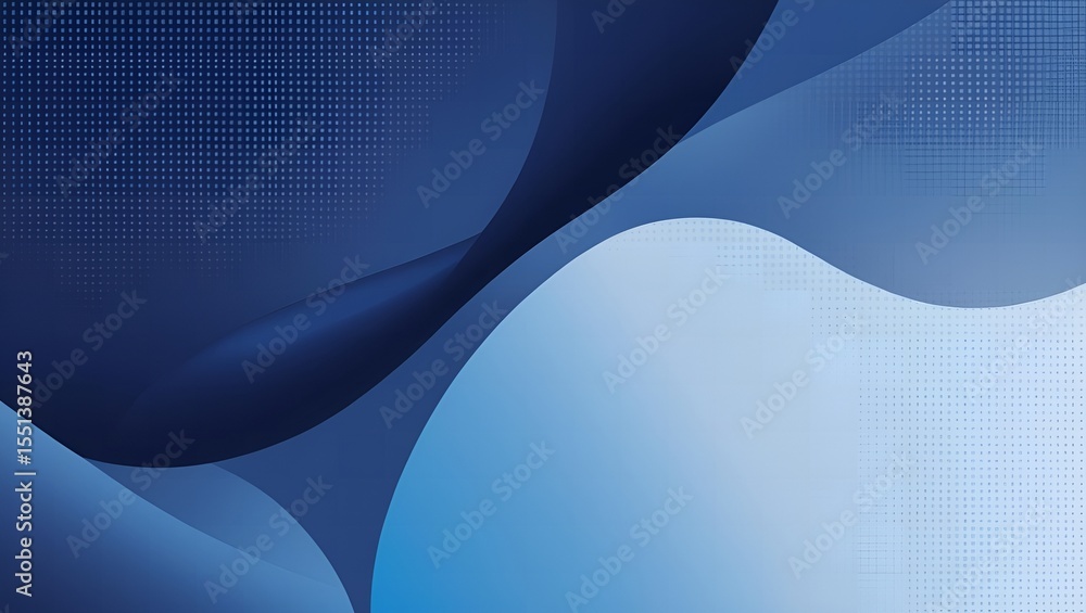 Aufkleber abstract blue waves with subtle halftone dots and grids creating a modern digital background