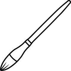 paintbrush icon line art vector illustration on transparent background	
