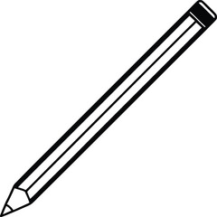 pencil icon line art vector illustration on transparent background	
