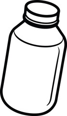 pill bottle icon line art vector illustration on transparent background	
