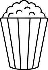 popcorn icon line art vector illustration on transparent background	

