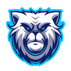 A powerful and fierce white bear mascot logo in modern vector style, perfect for esports teams, gaming communities, sports clubs, or branding.  Ideal for use in logos, team emblems, merchandise, stick