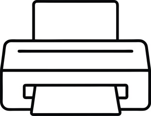 printer icon line art vector illustration on transparent background	
