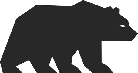  Icon of a bear standing on four legs and turned to the right, black silhouette bear icon.