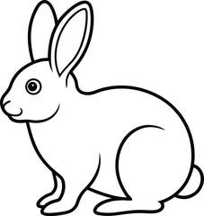 Obraz premium rabbit icon line art vector illustration on transparent background 