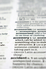 Fototapeta premium English Definition Dictionary Of Printed Word - Accessory Close Up