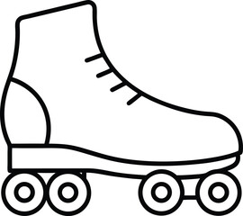 roller skates icon line art vector illustration on transparent background	
