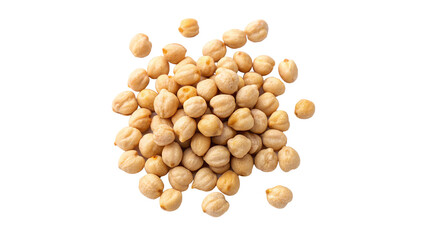 Pile of Uncooked Chickpeas Isolated Against on transparent background close-up