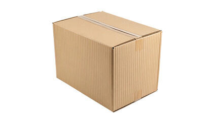 Fototapeta premium Cardboard Box Isolated Against White Background for Shipping and Packaging on transparent background close-up