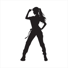 Obraz premium Taekwondo woman silhouette