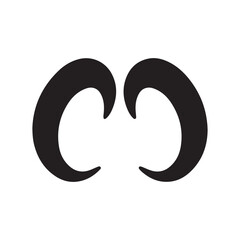 Fototapeta premium Two connected horseshoes silhouette