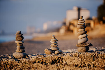 stack of stones on beach