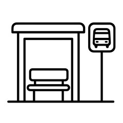 bus stop icon line icon on white background vector
Vector icon urbanism on white background
