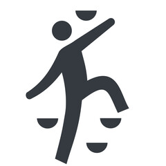 indoor climbing silhouette vector icon