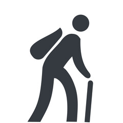 hiking silhouette vector icon