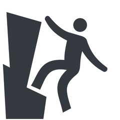 rock climbing silhouette vector icon
