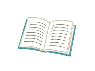 横書きの開いた本-ガッシュ