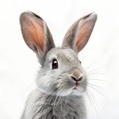 Obraz premium Cute Grey Rabbit Portrait, Domestic Animal