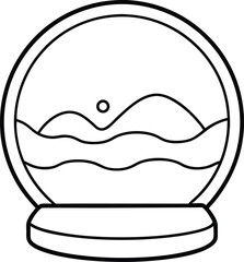 snow globe icon line art vector illustration on transparent background	
