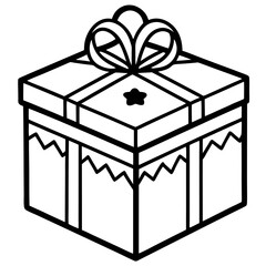 Minimal Eid Gift Box Line Icon