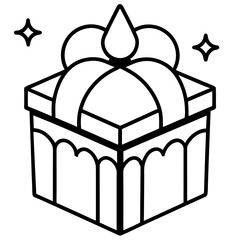 Minimal Eid Gift Box Line Icon