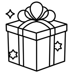 Minimal Eid Gift Box Line Icon