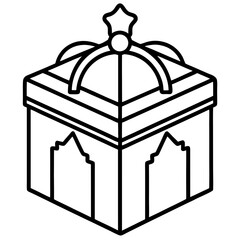 Minimal Eid Gift Box Line Icon