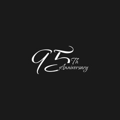 anniversary logo design, 95th anniversary, symbol, icon, party, logo design for 95th anniversary, vector, success, illustration, birthday, symbol, background, year, congratulations, greeting, invitati