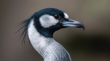 Close-up portrait of a striking black-crowned night heron with iridescent feathers