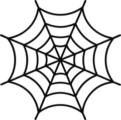 spider web icon line art vector illustration on transparent background	
