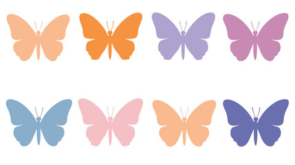 Fototapeta premium Colorful Watercolor Butterflies – Hand-Painted Insect Illustration Set