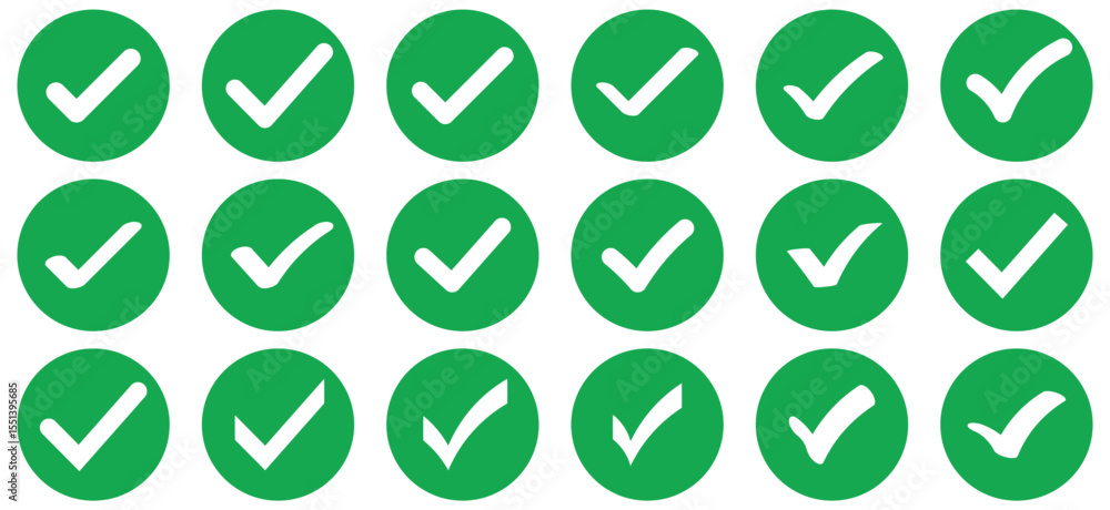Poster check box icon with correct, accept checkmark icons, tick box checked. approve symbol. check mark ic