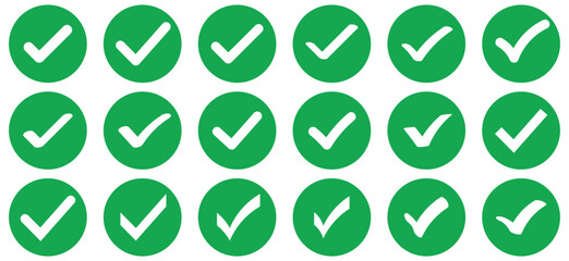Check box icon with correct, accept checkmark icons, tick box checked. Approve symbol. Check mark icon vector design. Green check mark icon. Green tick symbol. Vector check icon