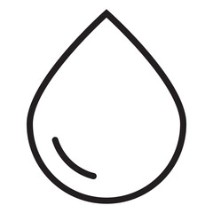 Black single waterproof line icon, simple shield with rain drop proof flat design vector pictogram, infographic interface elements for app logo web button ui ux isolated on white background