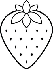 strawberry icon line art vector illustration on transparent background	
