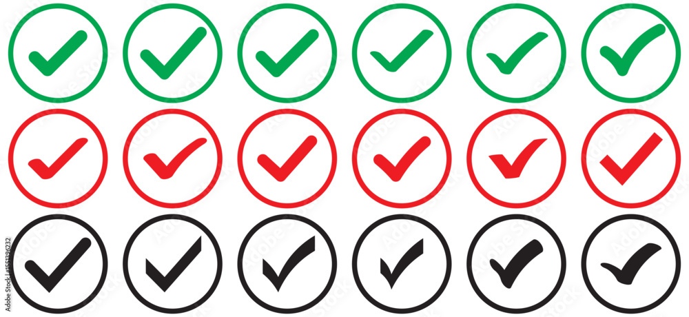 Poster check box icon with correct, accept checkmark icons tick box checked. approve symbol. check mark ico