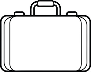 suitcase icon line art vector illustration on transparent background	
