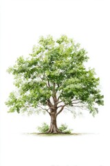 Obraz premium Lush Green Tree Isolated on White Background for Nature Themes