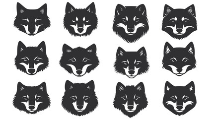 Fototapeta premium Black Wolf Face Silhouette – Fierce Animal Vector Art in Bold Profile