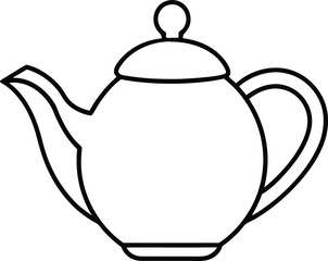 teapot icon line art vector illustration on transparent background	
