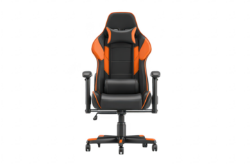 Orange and black gaming chair (1)