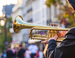 Golden Hour Jazz: Trumpet on a Parisian Street