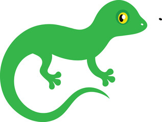 ,A green gecko vector art illustration