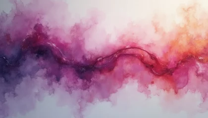 Fotobehang Abstracte kunst Serene abstract painting in pink and purple hues on wall  © Yana