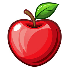 Simple Red Apple Vector Illustration in a Flat Style