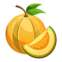 Minimalist Melon Fruit Icon for Summer Food Designs