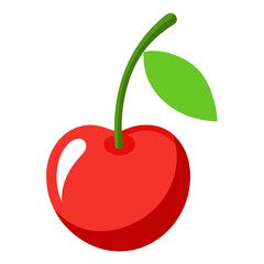 Clean Design Cherry Fruit Vector on a White Background